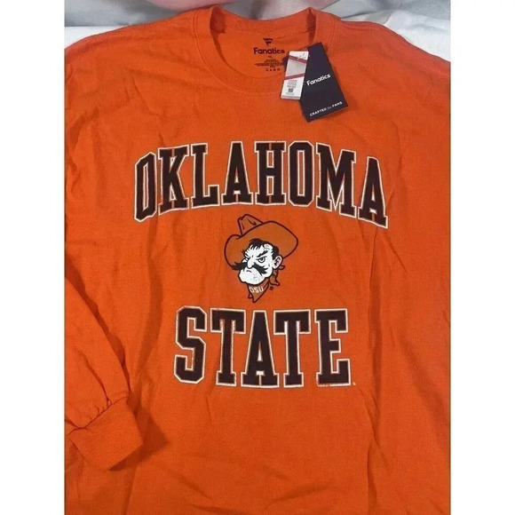 Men's XL Fanatics Orange Oklahoma State Cowboys Long Sleeve T-Shirt NWT - Picture 2 of 6